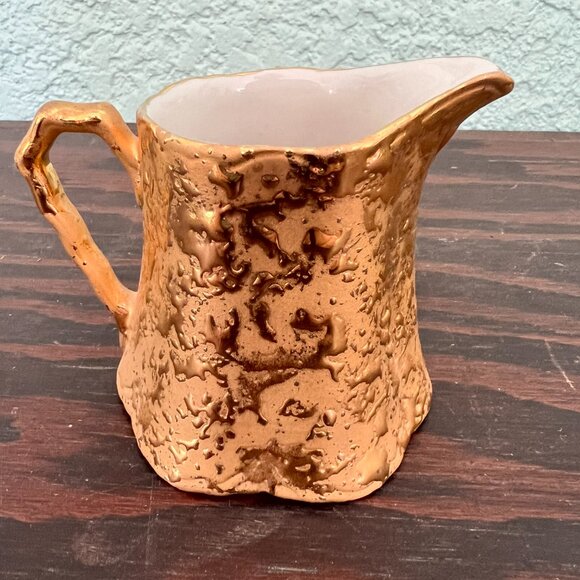 * MINT* Vintage Holley Ross Weeping 22K Gold Tea Set: Teapot, Creamer & Sugar - Picture 15 of 16